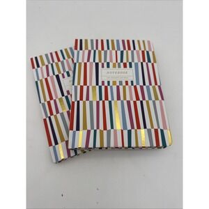 2 Threshold 240-Page College Ruled Journal Notebook Colorful Split Stripes NEW